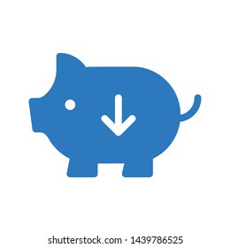 download piggy glyph color vector icon