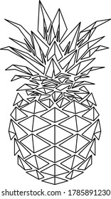 Download Pineapple Polygon in Vector Illustration. It can be used as Logo Design, Hipster Symbol, Line Art or for print purpose.