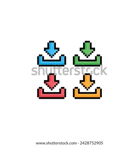 download pixel art icon vector 8 bit game sign