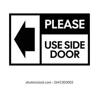 Download Please Use Side Door Sign – Printable Access Notice to Redirect Traffic and Improve Navigation