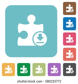 Download plugin white flat icons on color rounded square backgrounds