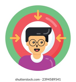Download population chart in flat round icon