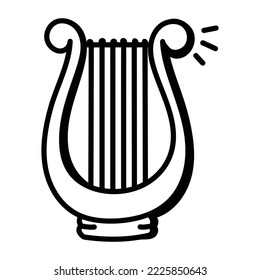 Download premium doodle icon of harp 