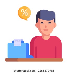 Download premium flat icon of cashier 
