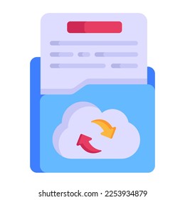 Download the premium flat icon of cloud folder 