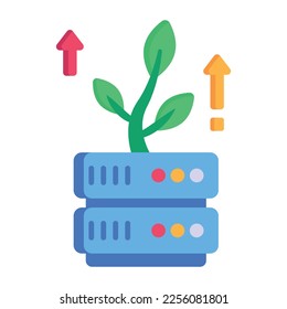 Download premium flat icon of growing data 