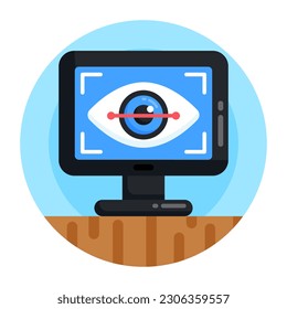 Download premium flat icon of iris scanning 
