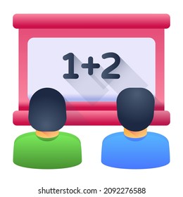 Descargar icono plano premium de clase matemática 