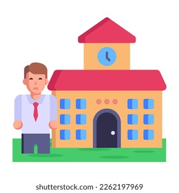 Descargar el icono plano premium de la escuela 