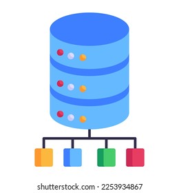 Download the premium flat icon of shared database 
