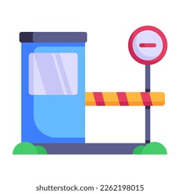 Download premium flat icon of toll booth 