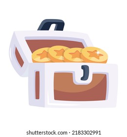 Download premium flat icon of treasure chest