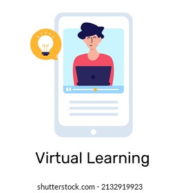 Descargar icono plano premium del aprendizaje virtual 

