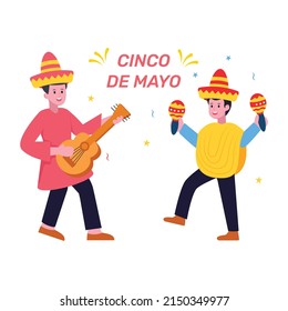 Download premium flat illustration of Cinco de Mayo 

