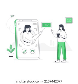 Download premium flat illustration of virtual assistant 

