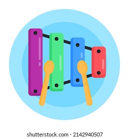 Download premium flat rounded icon of xylophone 