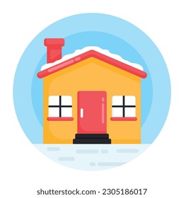 Descargar el icono redondeado plano premium de la cabaña 