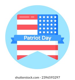 Descargar icono premium plano redondeado del día patriota 