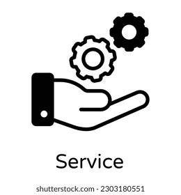 Download premium glyph icon of service 