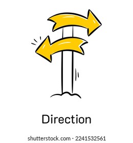 Download premium hand drawn icon of direction 