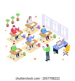 Download premium isometric illustration of lecture 