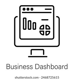 Download premium line icon of business dashboard 