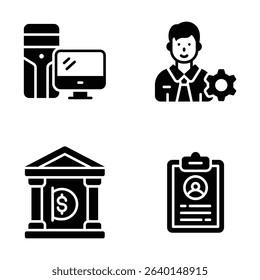Download premium set of business and finance glyph icons