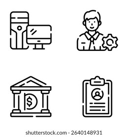 Download premium set of business and finance line icons