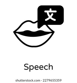 Download premium solid style icon of speech 