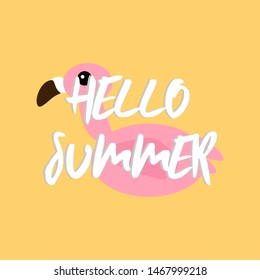Download premium vector of hello summer flamingo design vector 