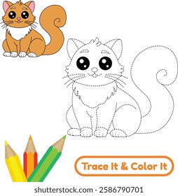 Download a printable beautiful kitten vector for coloring. These fun and creative cat illustrations offer an enjoyable experience for kids and cat enthusiasts alike.