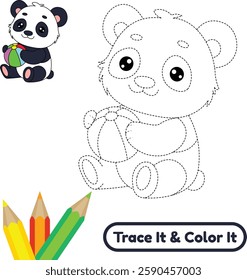 Download a printable beautiful panda vector for coloring. These creative and fun panda illustrations are great for kids and animal lovers.