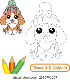 Download a printable beautiful puppy vector for coloring. These fun and creative dog illustrations offer an enjoyable experience for kids and pet enthusiasts alike.