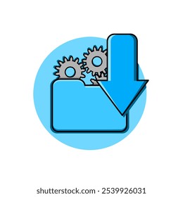 Icono de proceso de Descarga. ilustración de Descarga de datos.