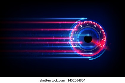 Download progress bar or round indicator of web speed. Sport car speedometer for hud background.  vector eps10