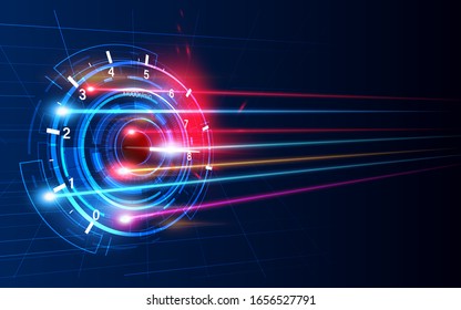 Laden Sie Fortschrittsbalken oder Rundanzeiger der Webgeschwindigkeit herunter. Sportwagen-Tachometer für hellen Hintergrund. 