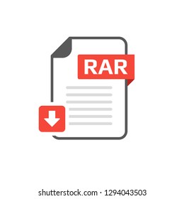 Download RAR file format, extension icon. Vector icon