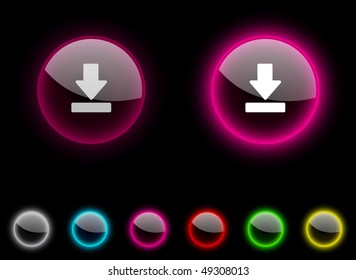 Download realistic icons. Empty buttons included.