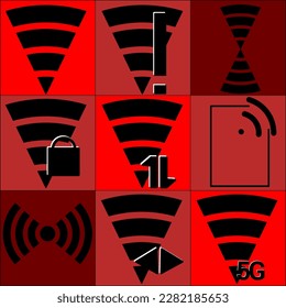 Download red background network symbol template