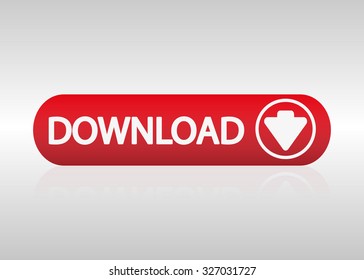 Download red button. Vector illustration