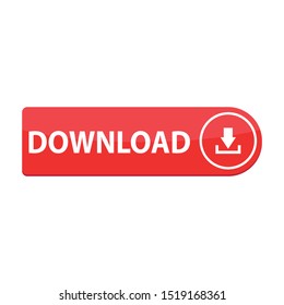 download red button. website element. download  icon