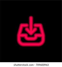 Download red glowing neon ui ux icon. Glowing sign logo vector