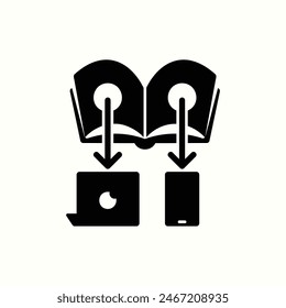 download resource icon, isolated black style icon