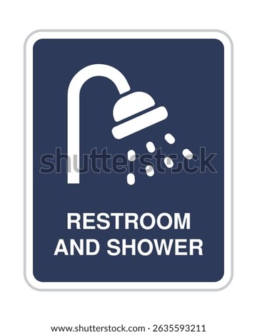 Download Restroom and Shower Sign - High-Quality Stock Image for Facility Navigation and Visitor Convenience