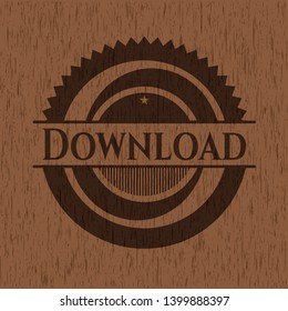 Download retro style wooden emblem. Vector Illustration.