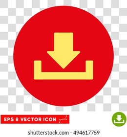 Download round icon. Vector EPS illustration style is flat iconic bicolor symbol, yellow and intensive red colors, transparent background.