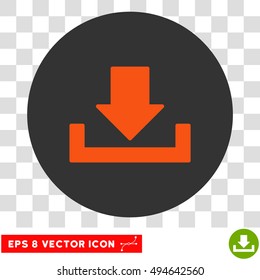 Download round icon. Vector EPS illustration style is flat iconic bicolor symbol, orange and gray colors, transparent background.