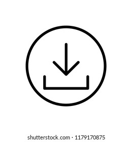 download round thin icon vector