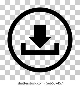 Download rounded icon. Vector illustration style is flat iconic symbol inside a circle, black color, transparent background. Designed for web and software interfaces.