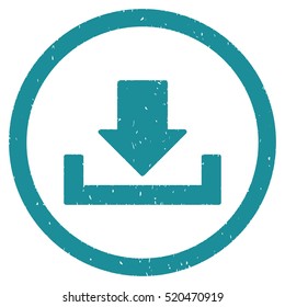 Download rubber seal stamp watermark. Icon vector symbol with grunge design and corrosion texture. Scratched soft blue ink emblem on a white background.